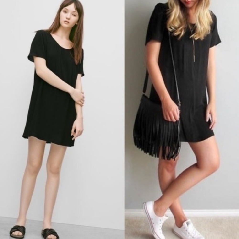 Aritzia Wilfred Free Teigen Black T Shirt Dress xs